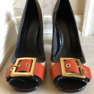 Tory Burch Tricolor Peep Toe Pumps